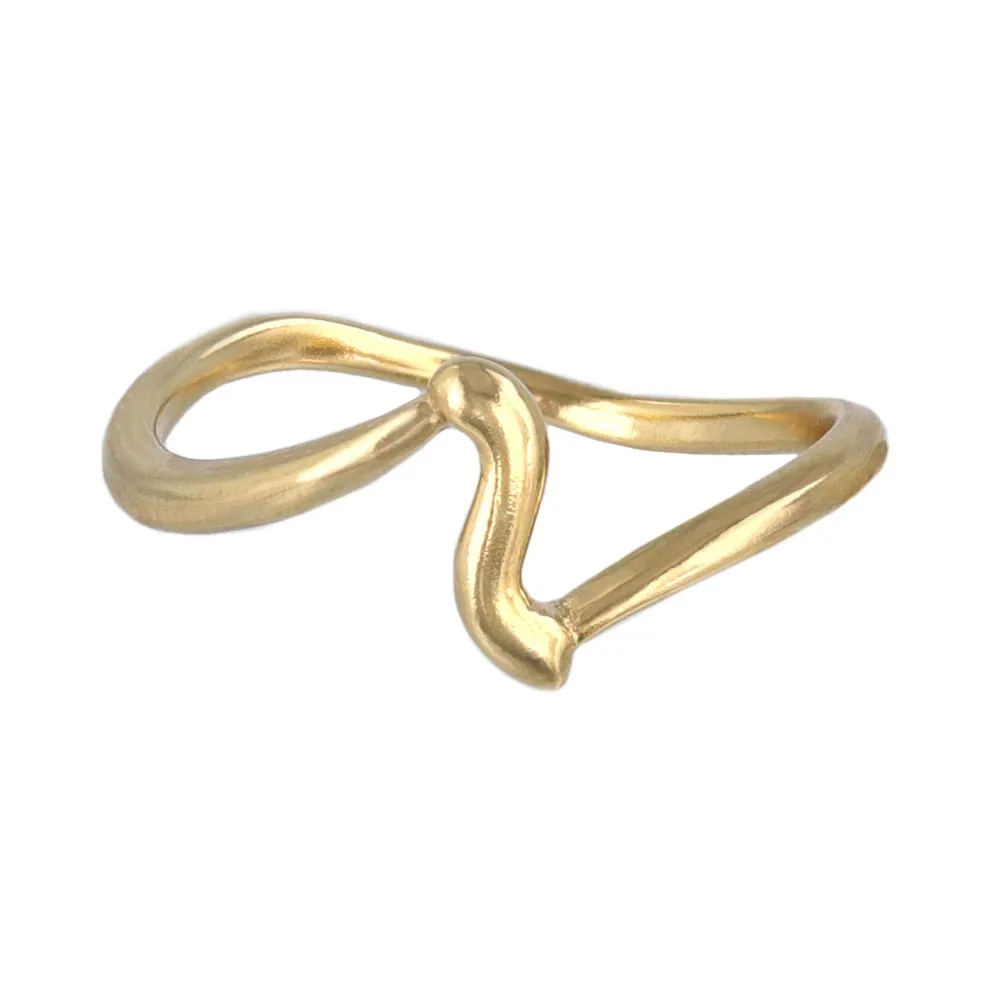 Gold Plated Wave Band Ring