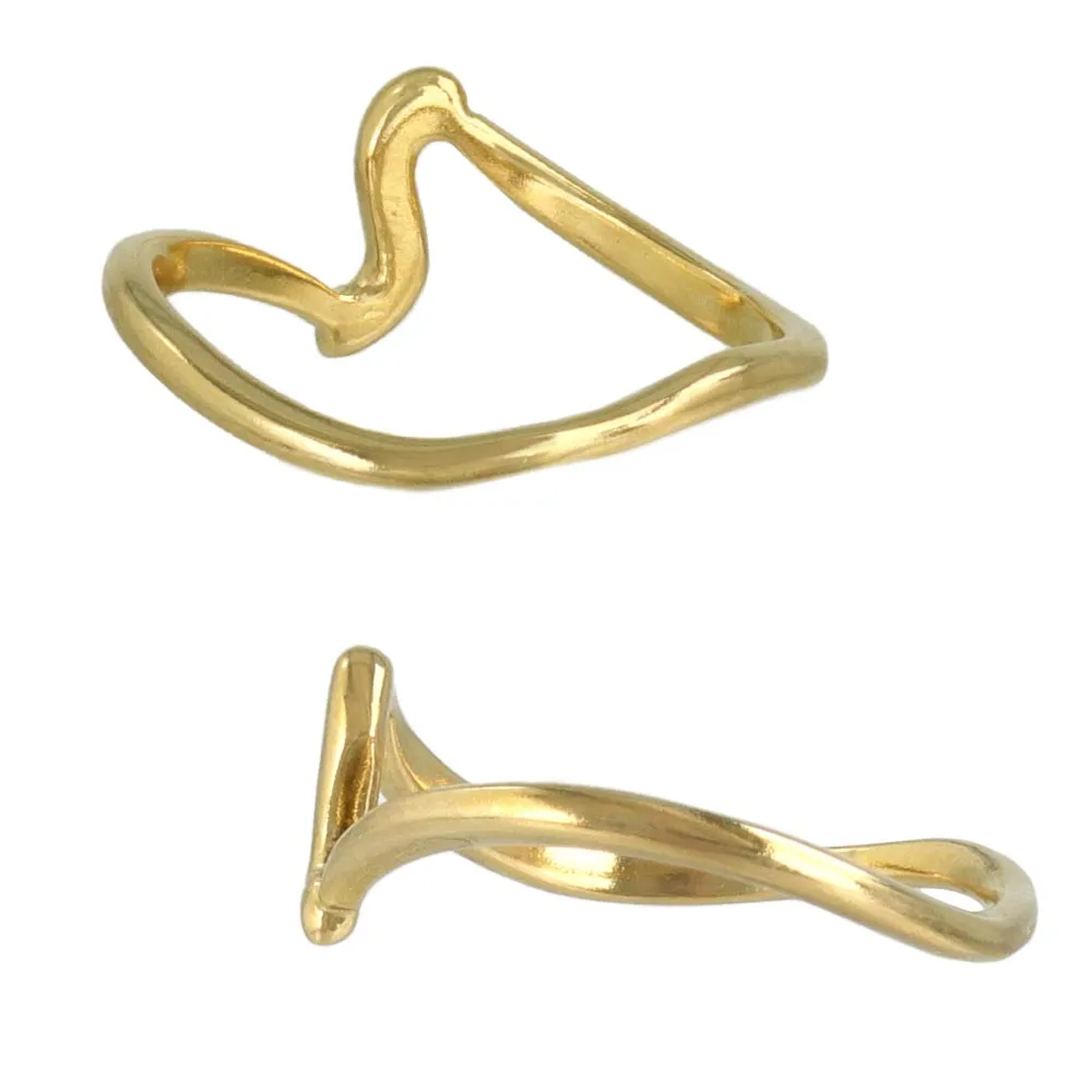 Gold Plated Wave Band Ring