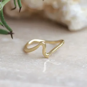 Gold Plated Wave Band Ring
