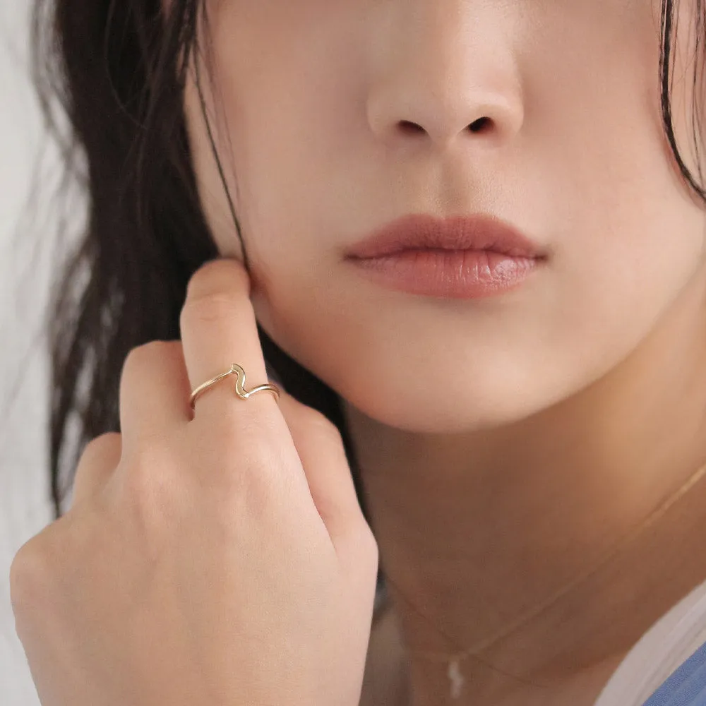 Gold Plated Wave Band Ring