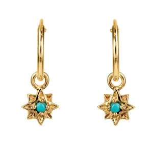 Guiding North Star Mini Hoops - Gold Turquoise