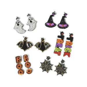 Halloween Witch Please Beaded Statement Earrings