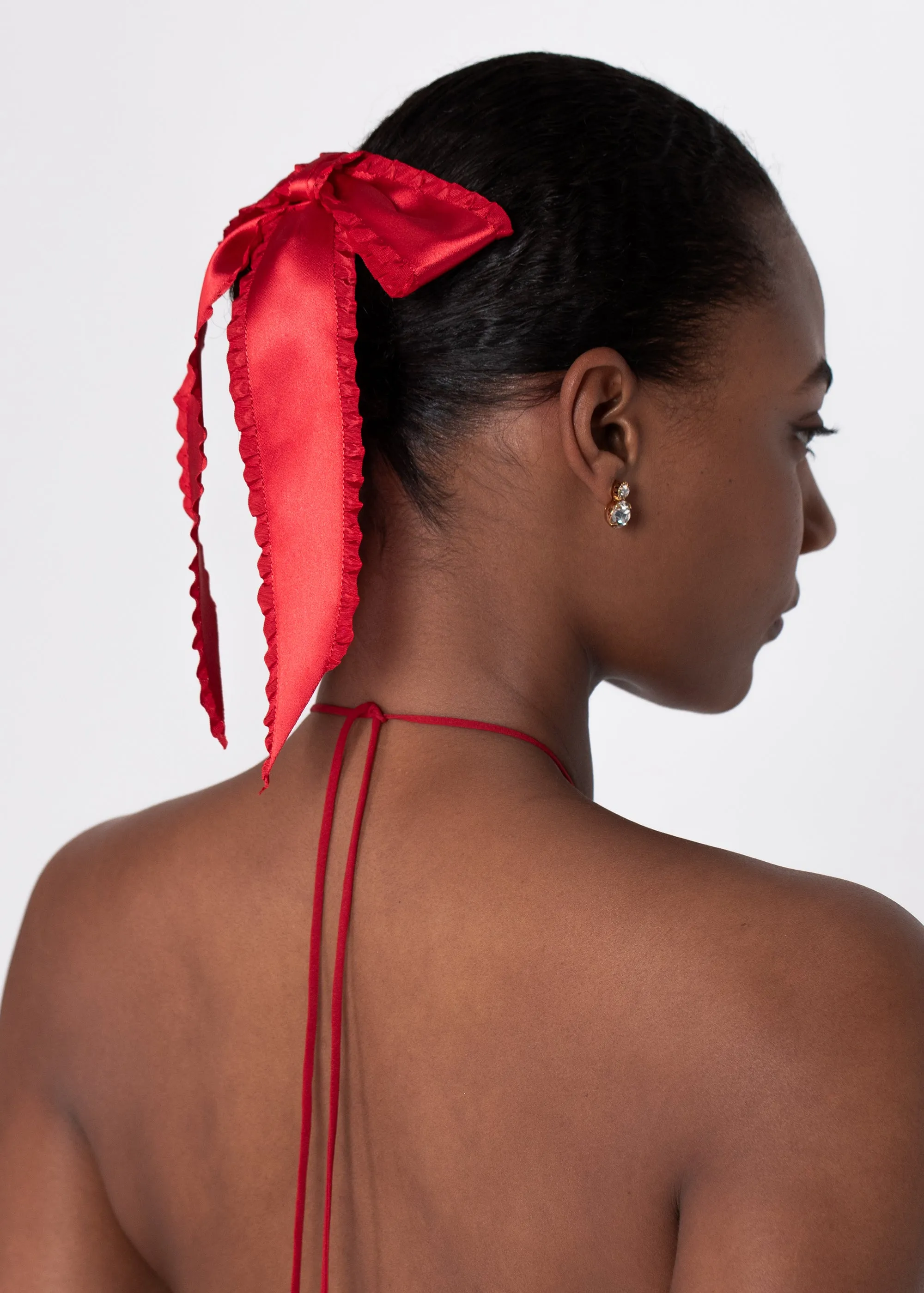 Harper Bow Barrette -- Cherry