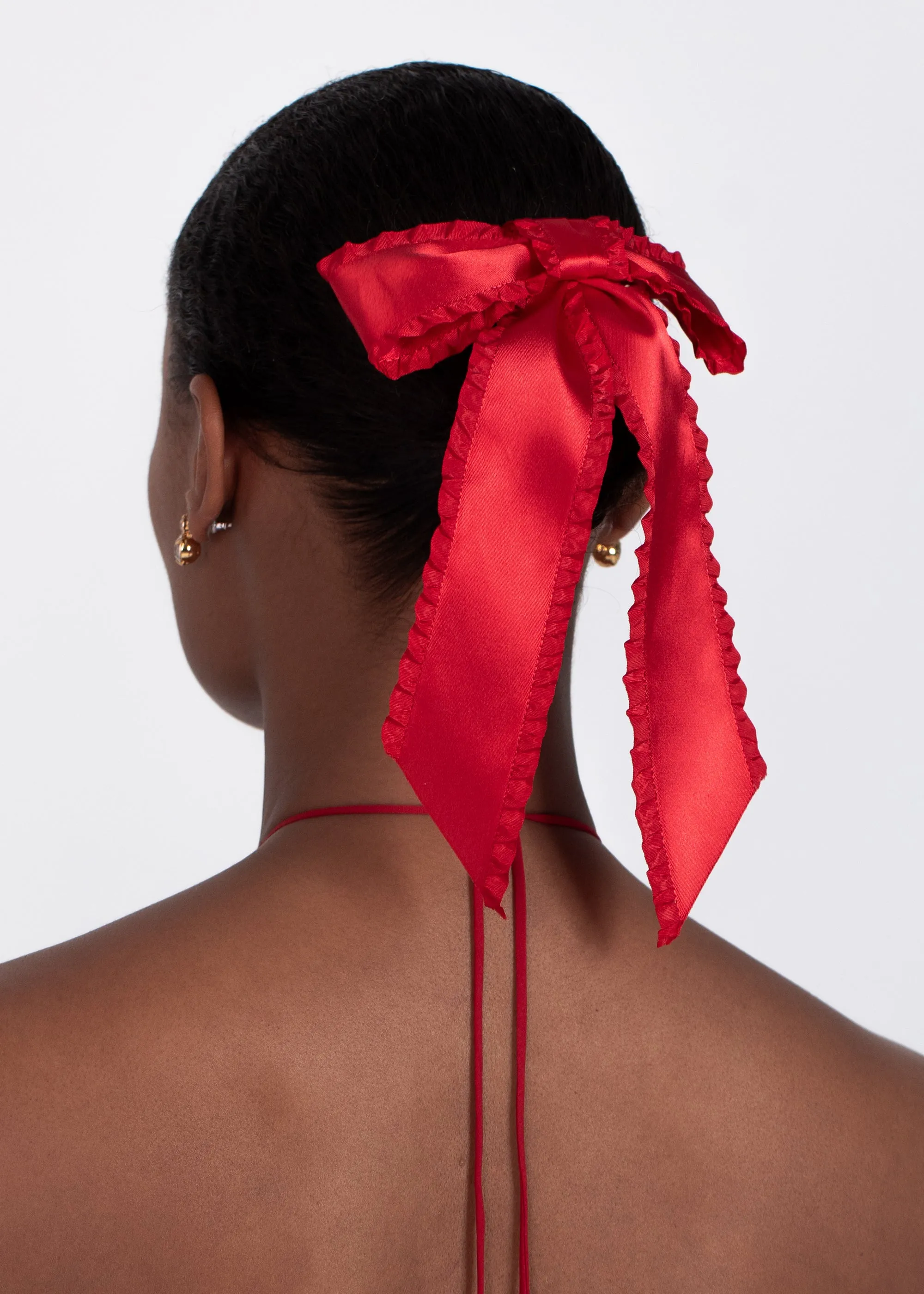 Harper Bow Barrette -- Cherry