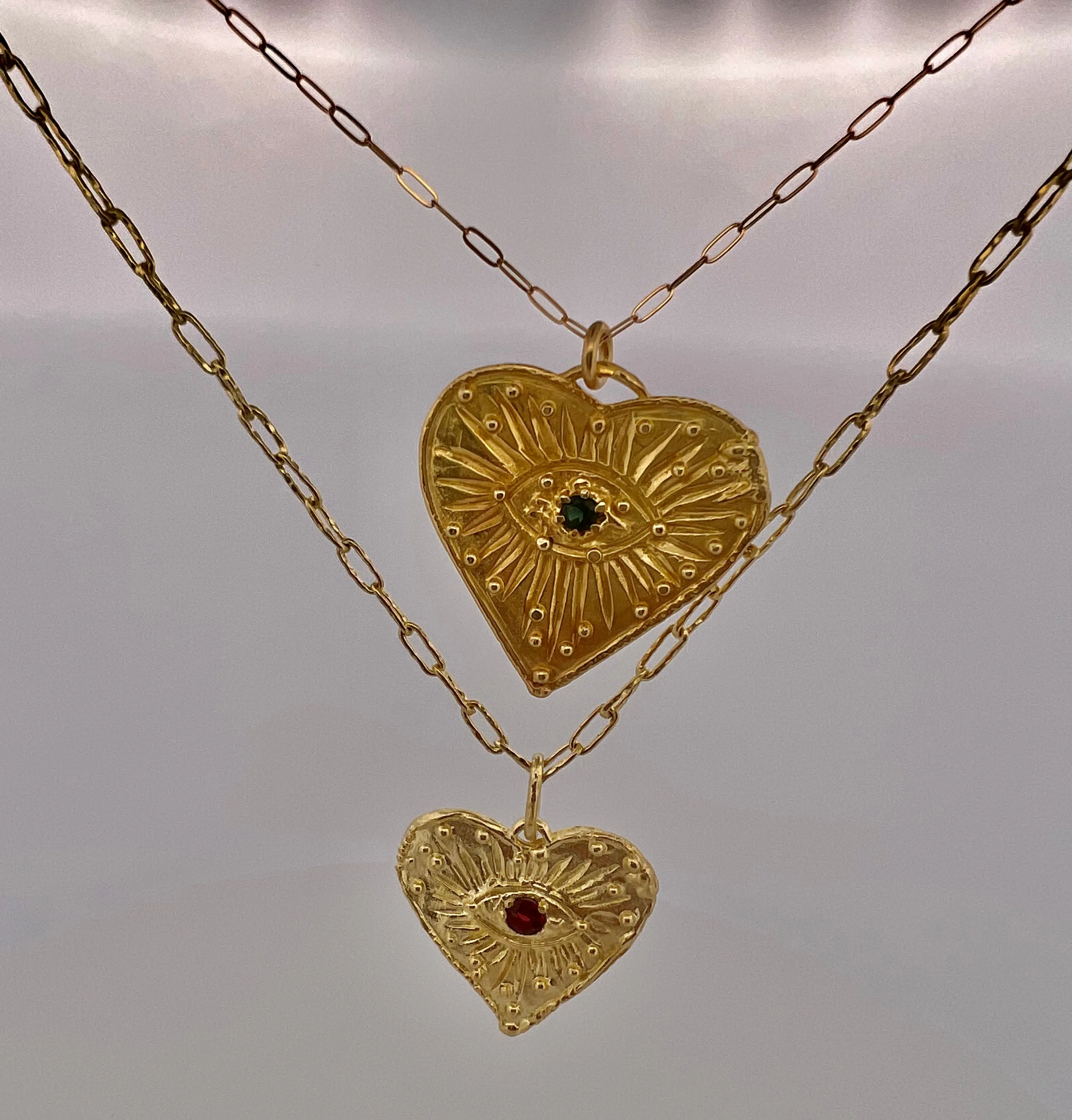 Heart Garnet Necklace