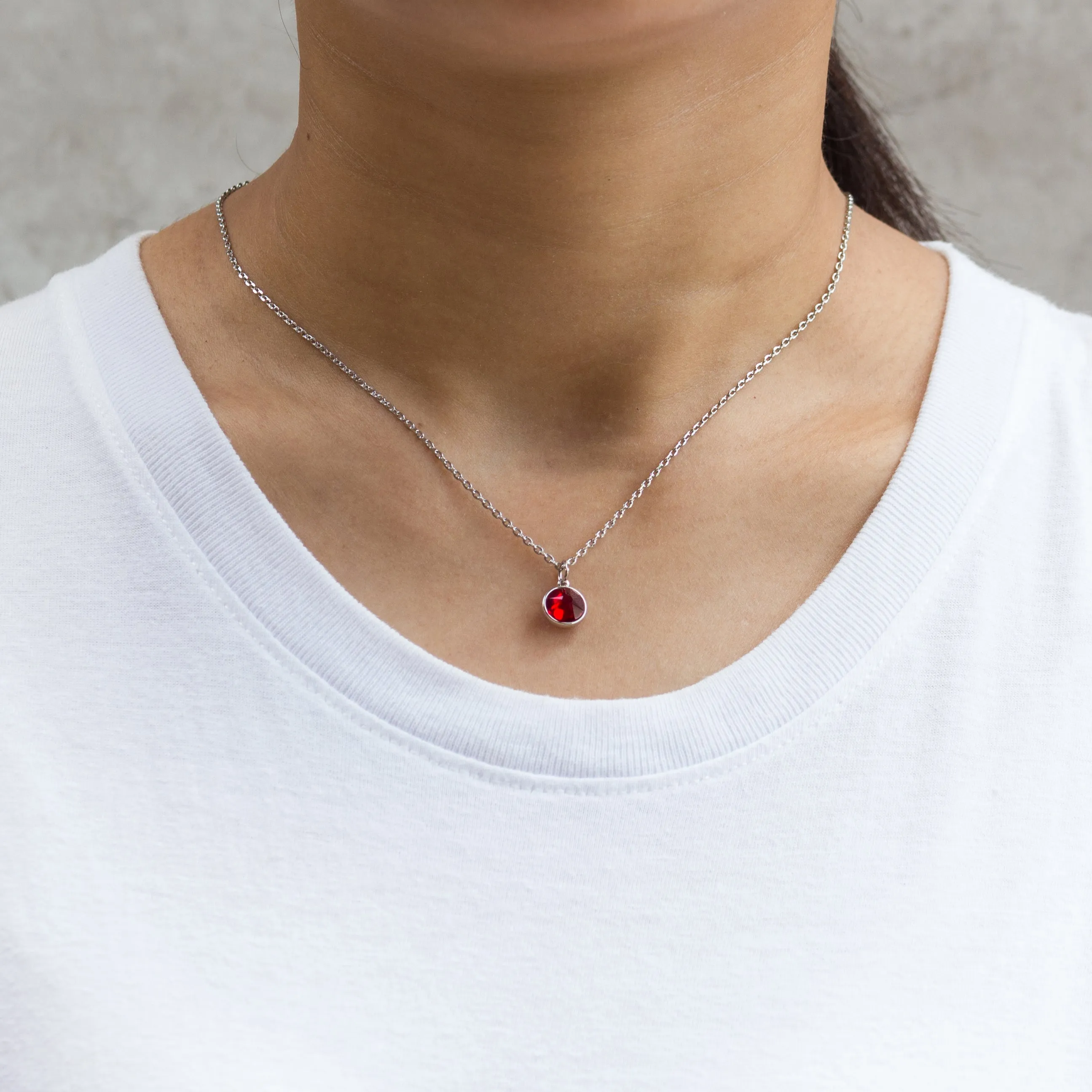 January (Garnet) Birthstone Necklace & Earrings Set Created with Zircondia® Crystals