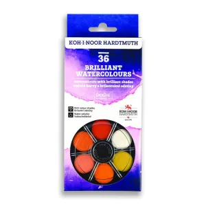 Koh-I-Noor Brilliant Round Water Colours Set of 36