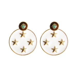 Lyra Dimensiones Collection Colombian Raw Emerald & 24k Gold Plated Earrings