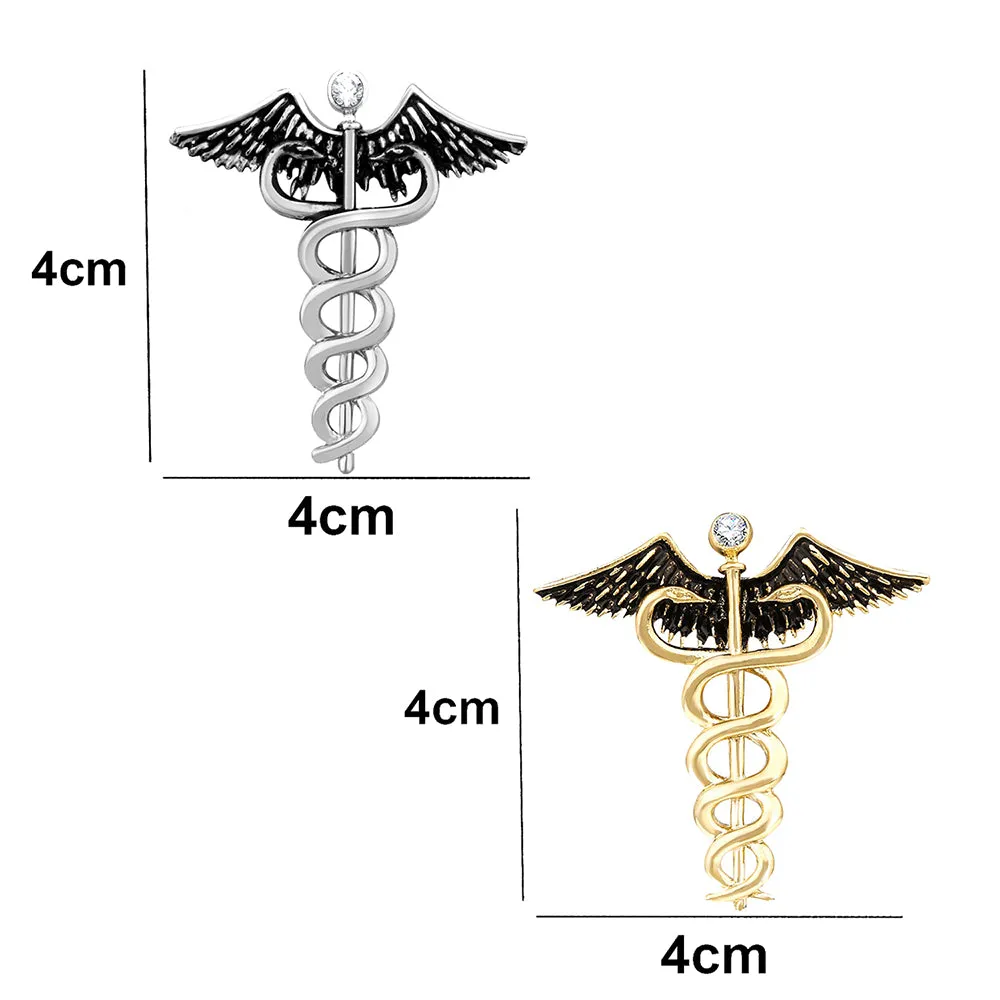 Mahi Combo of 2 Caduceus Doctor's Brooch Lapel / Brooch Pin for Men  (CO1105597M)