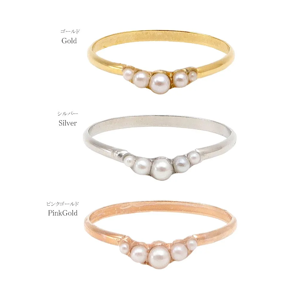 Multi Pearl Pinky Ring