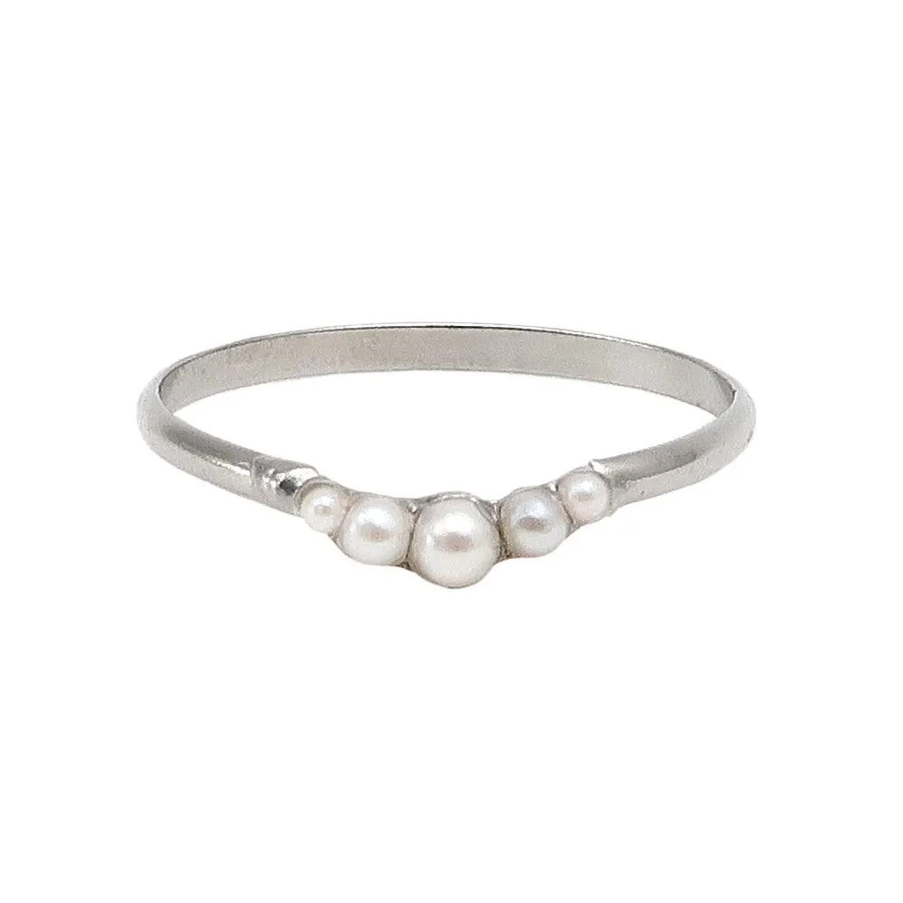 Multi Pearl Pinky Ring