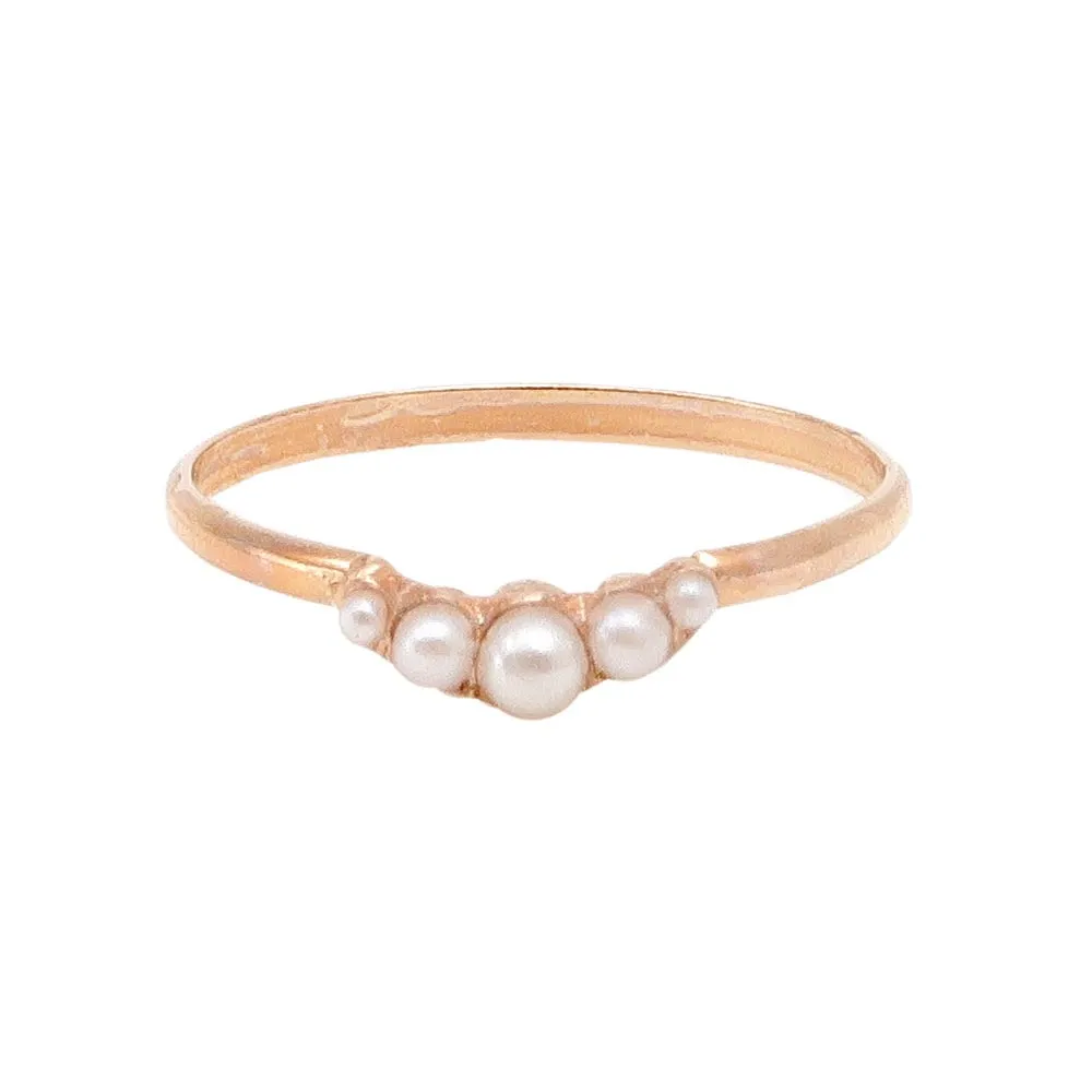 Multi Pearl Pinky Ring