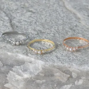 Multi Pearl Pinky Ring