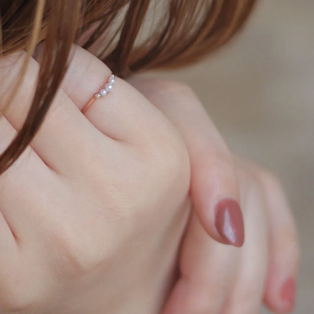 Multi Pearl Pinky Ring