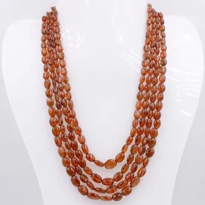 Natural Hessonite Necklace Gemstone Necklace Beaded Necklace Garnet Necklace Orange Necklace Layered Necklace Long Necklace SKU 6143294