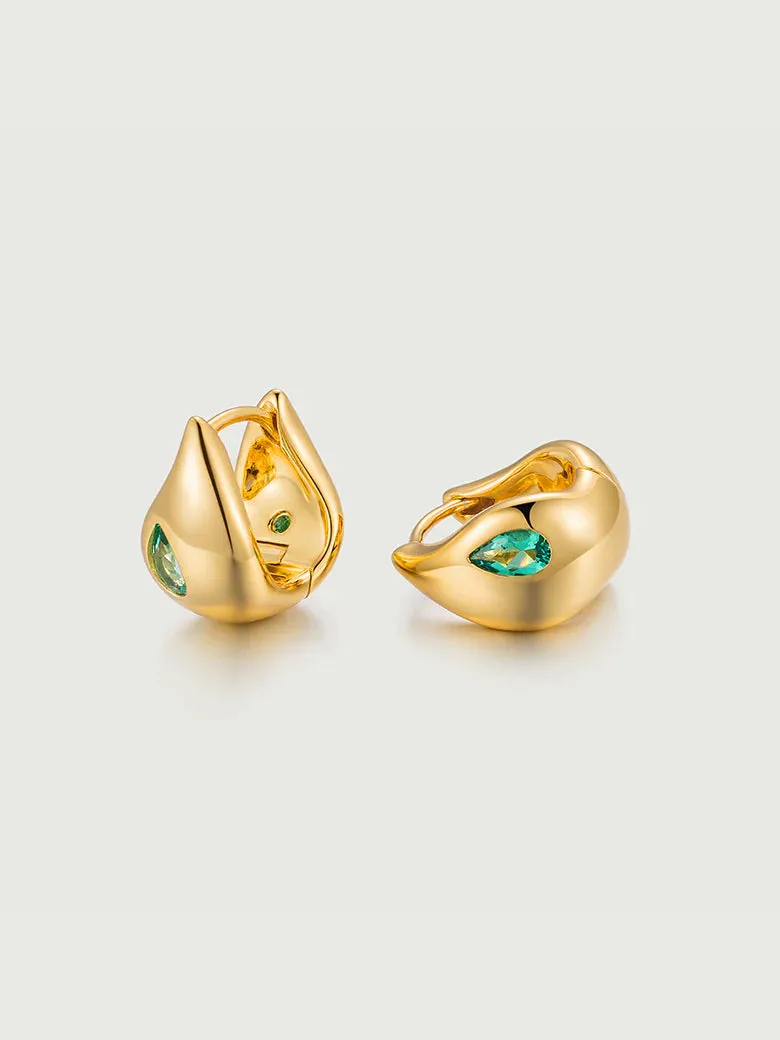 OBY Emerald Teardrop Hoop Earrings