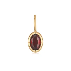 Oval Garnet Gold Pendant