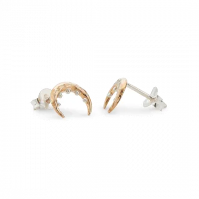 Palas - Boho Goddess Moon Stud Earrings