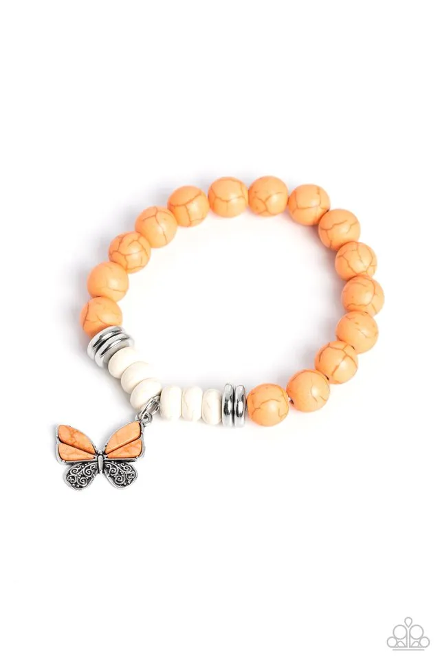 Paparazzi Bracelet ~ Bold Butterfly - Orange