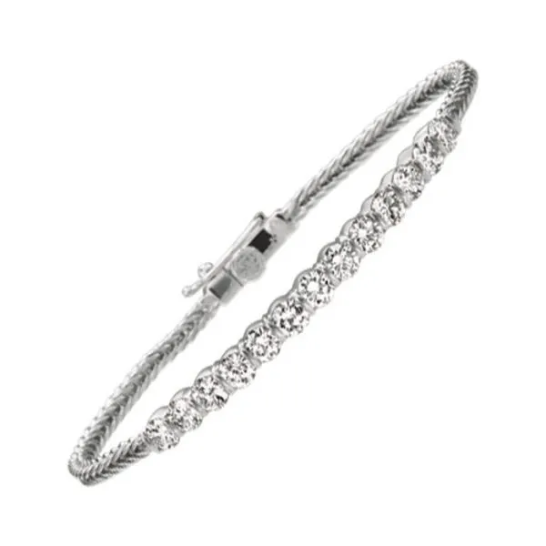 Partway Diamond Bracelet, Gemlok Setting No Prongs, No Snag Setting.