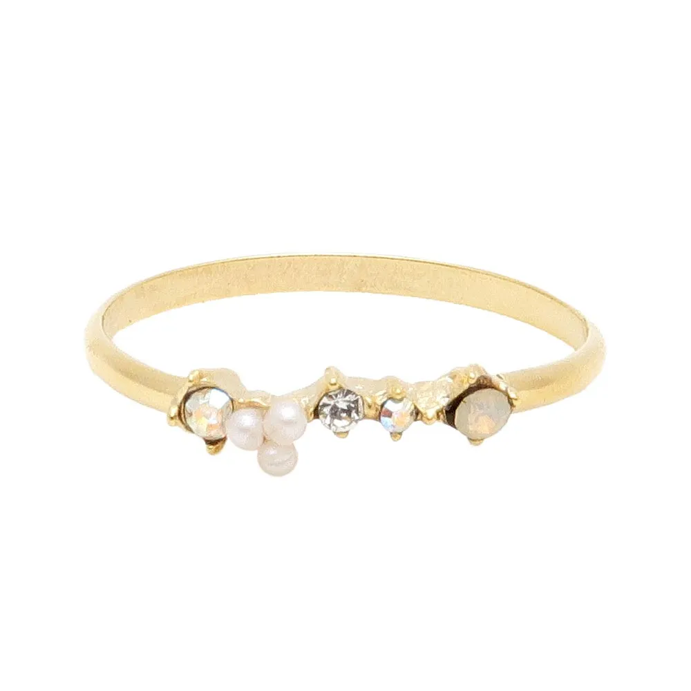 Pearl Stone Pinky Ring