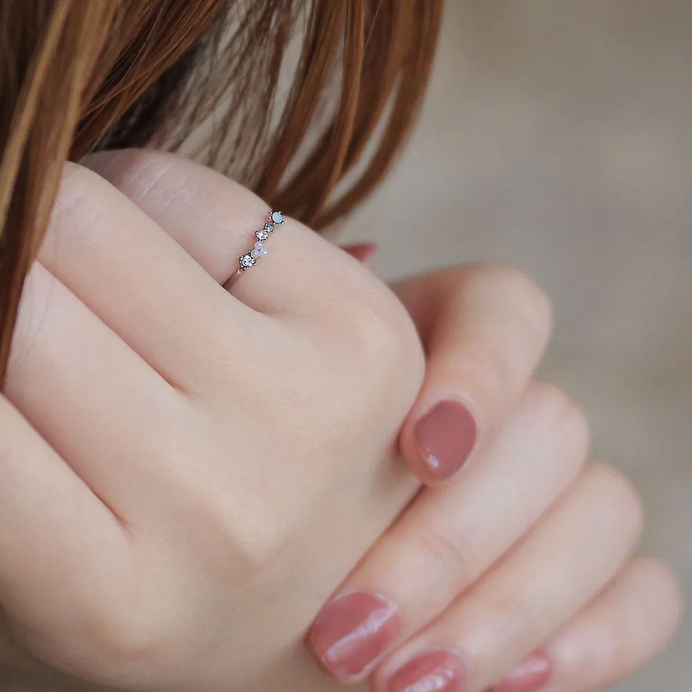 Pearl Stone Pinky Ring