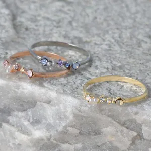 Pearl Stone Pinky Ring