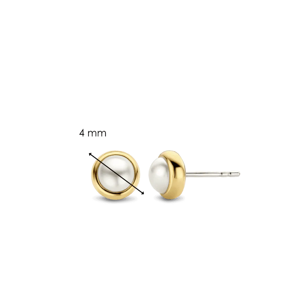 Pearl Stud Earrings - Gold - 7875YP