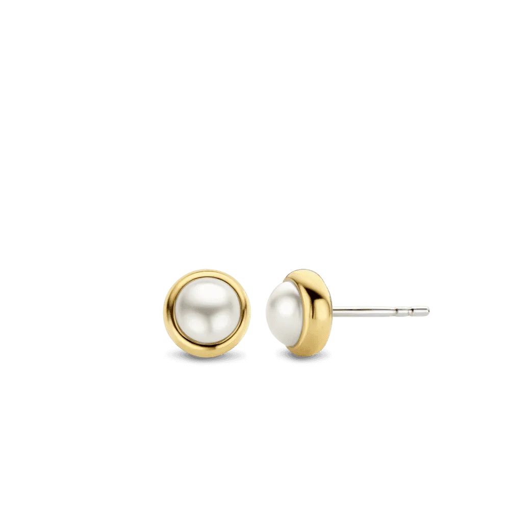 Pearl Stud Earrings - Gold - 7875YP
