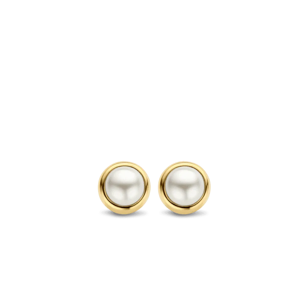 Pearl Stud Earrings - Gold - 7875YP