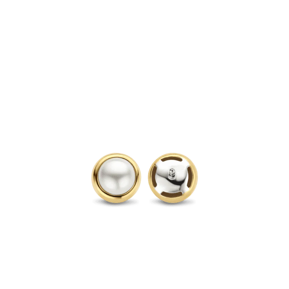 Pearl Stud Earrings - Gold - 7875YP