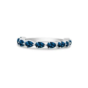Petite Blue Sapphire Chasing Pear