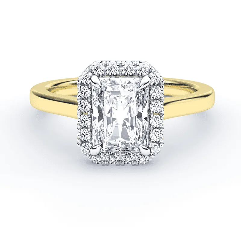Radiant Cut Halo Engagement Ring