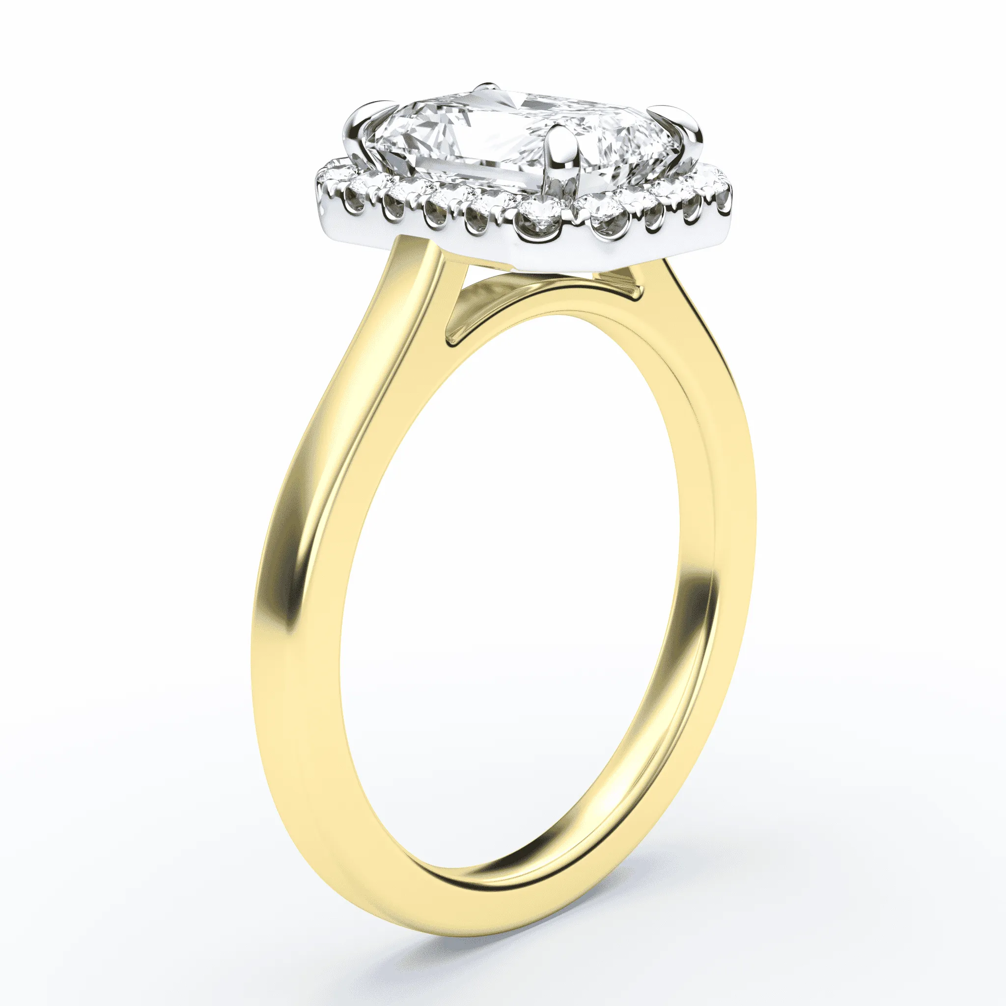 Radiant Cut Halo Engagement Ring