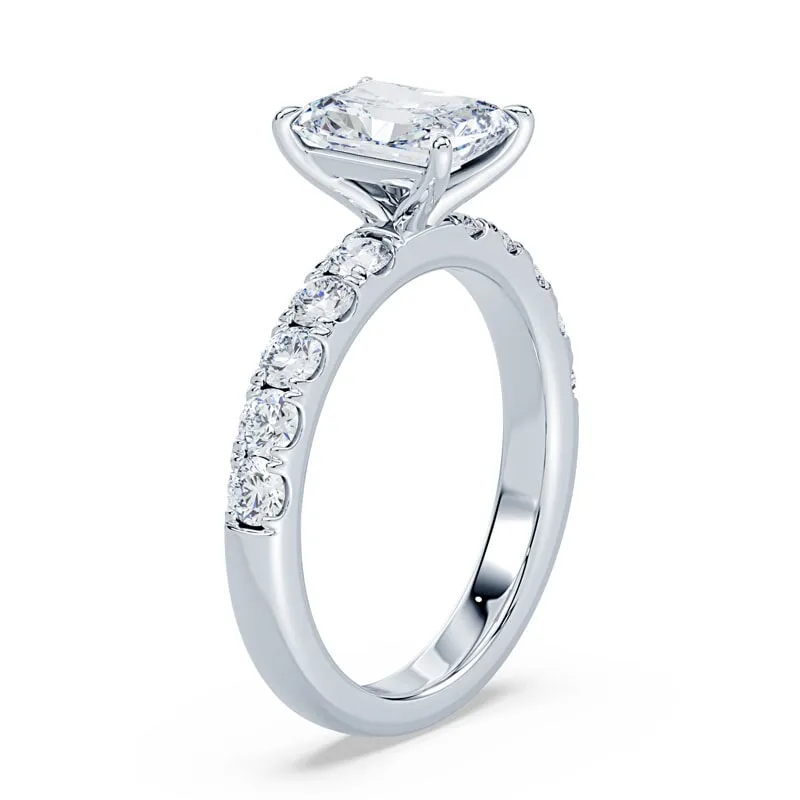 Radiant Cut Wide Pave Ring