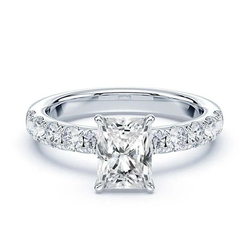 Radiant Cut Wide Pave Ring