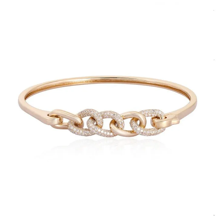 Radiant Flow Diamond Bangle Bracelet
