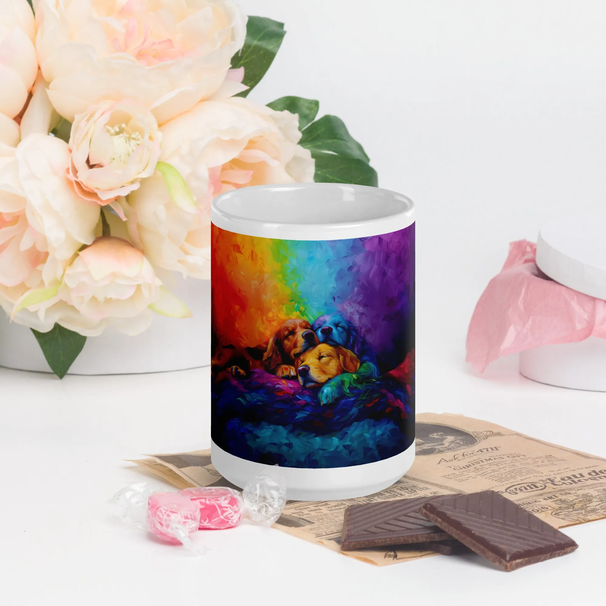 Radiant Slumber White glossy mug