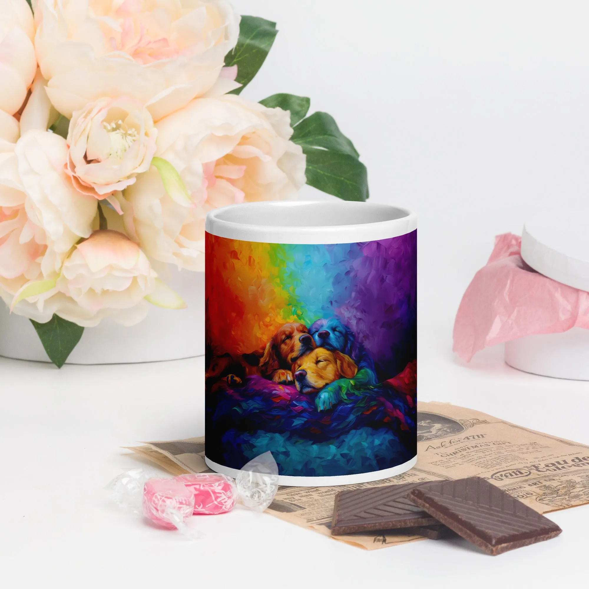 Radiant Slumber White glossy mug