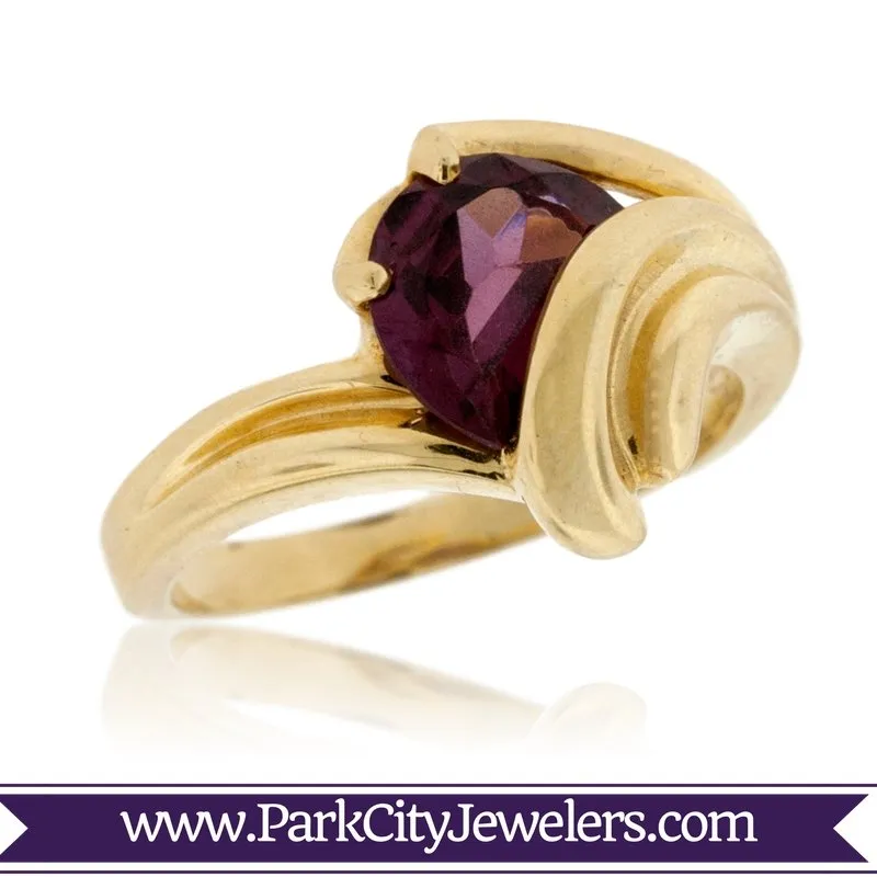 Raspberry Garnet Gold Ring