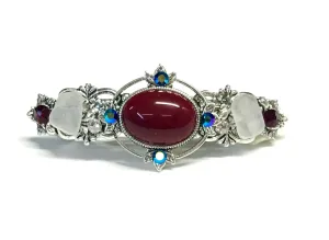 Red Hair Barrette with Beach Glass