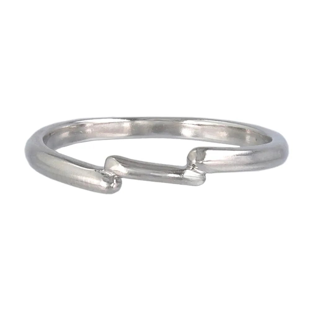 Rhodium Plated Bypass Band Ring