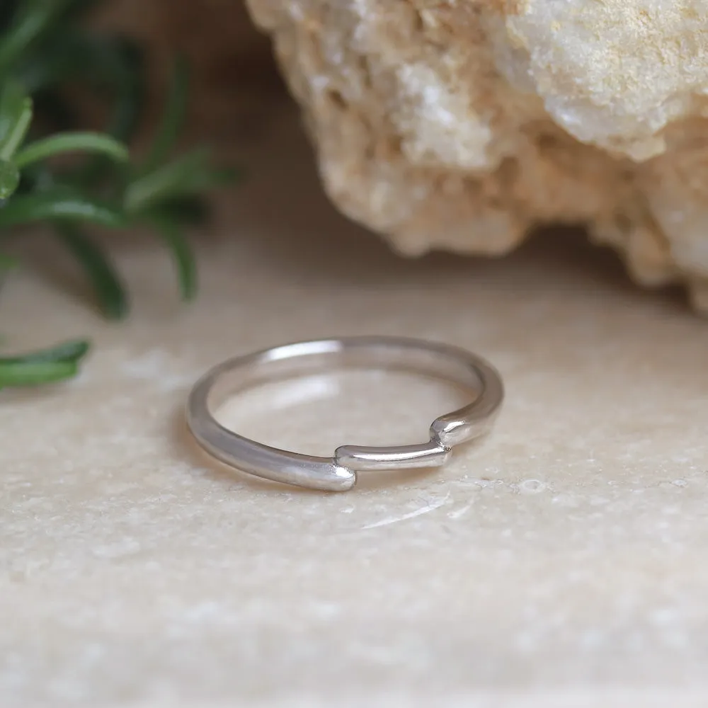 Rhodium Plated Bypass Band Ring
