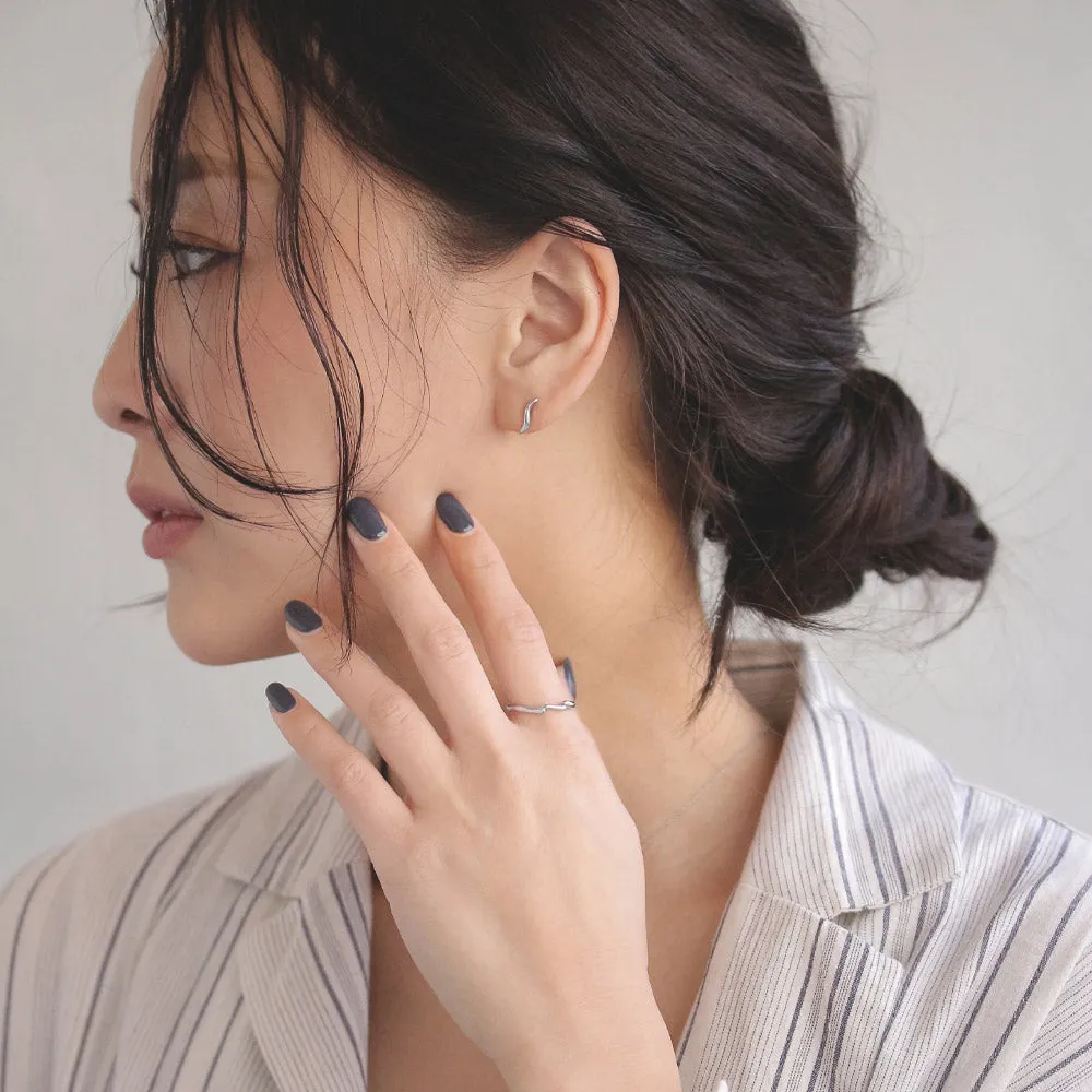 Rhodium Plated Bypass Band Ring