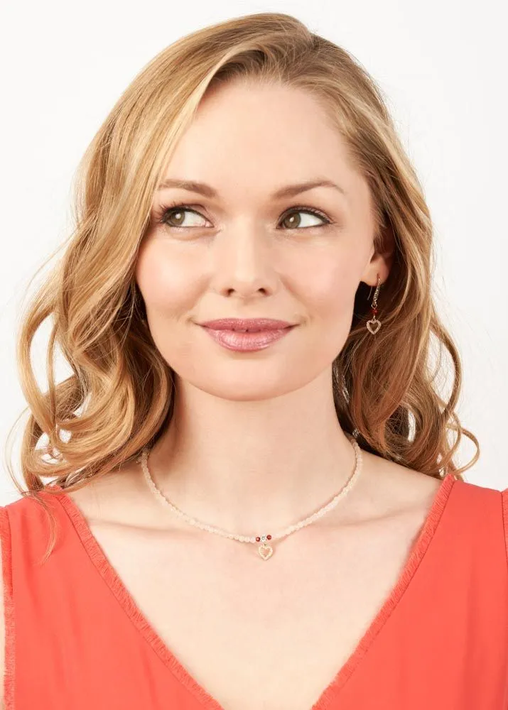 Ruby Rose heart gemstone necklace by Rosie Fox