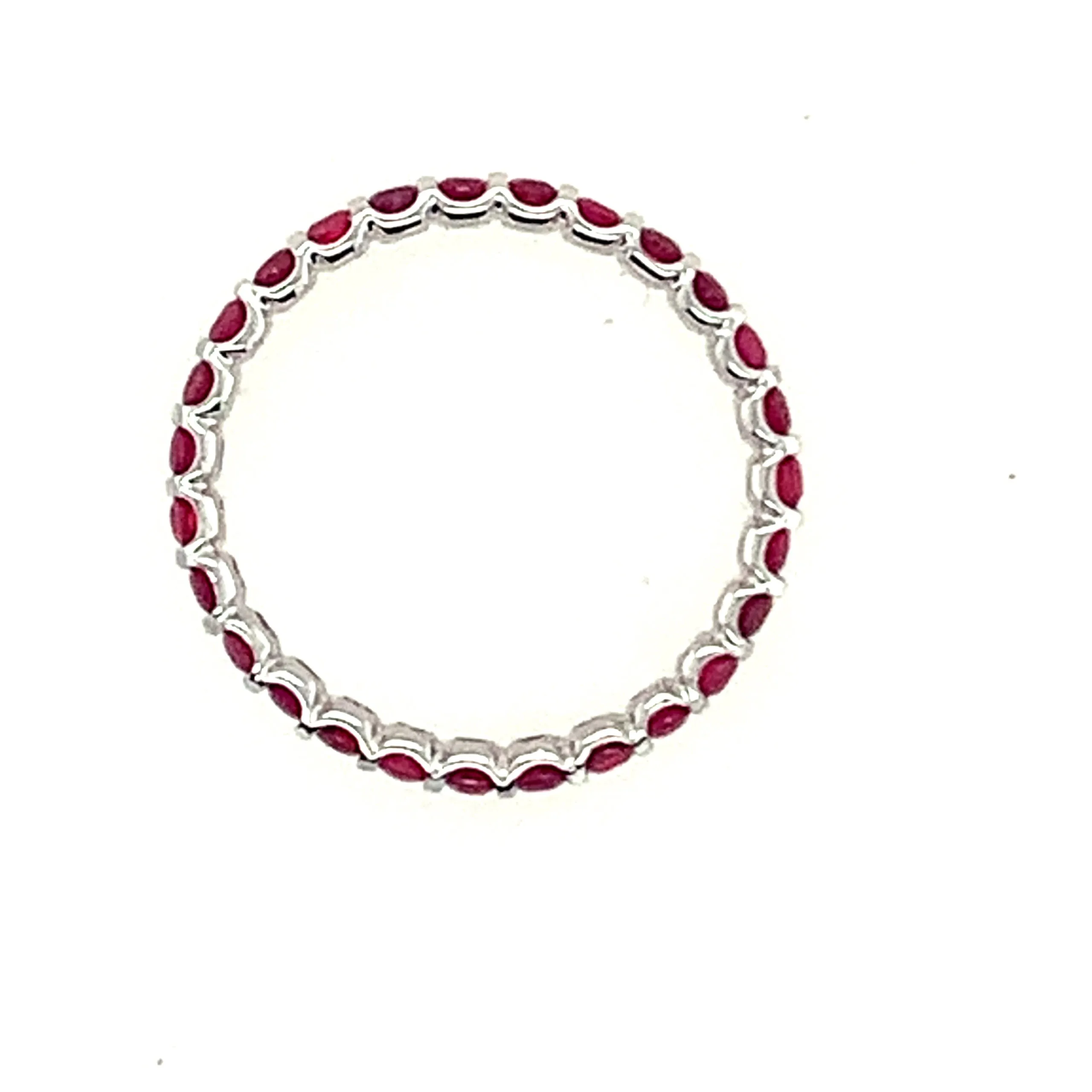 Shared Prong Platinum Ruby Eternity Band