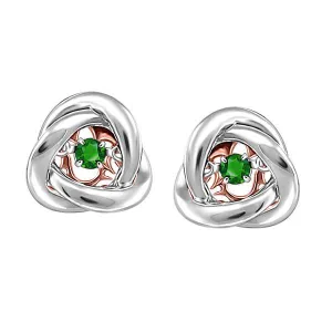 Silver and Rose Gold Emerald Luminance Earrings