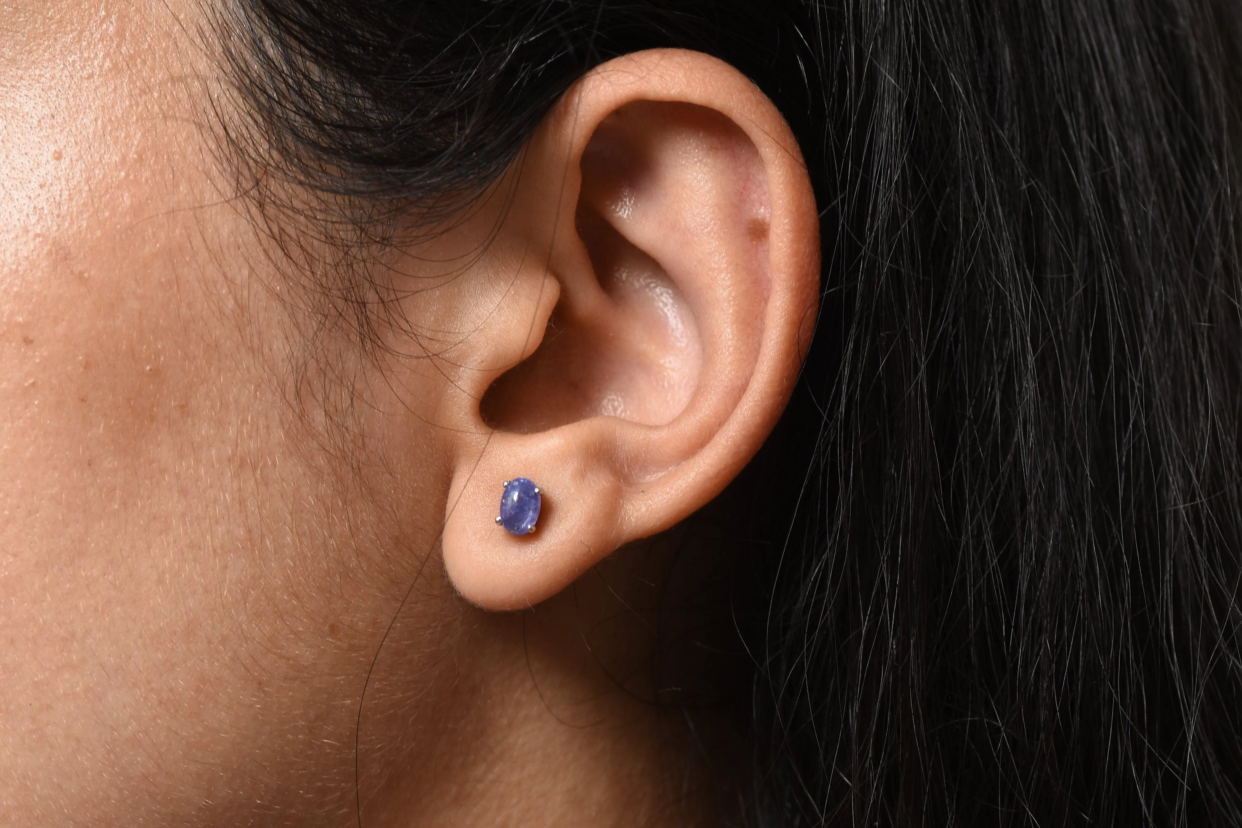 Silver Tanzanite Studs Earrings