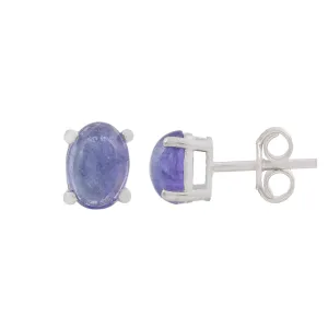Silver Tanzanite Studs Earrings