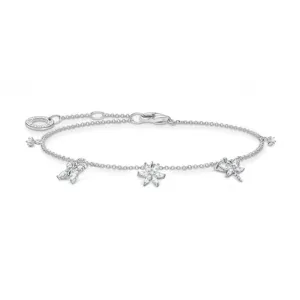 Silver Zirconia White Butterfly Bracelet A2027-051-14-L19V